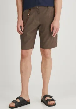 Medicine pantaloni scurti din in barbati, culoarea maro, melanj imagine