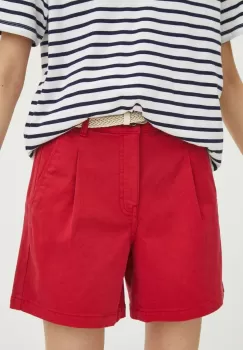 Medicine pantaloni scurti femei, culoarea rosu, neted, medium waist imagine