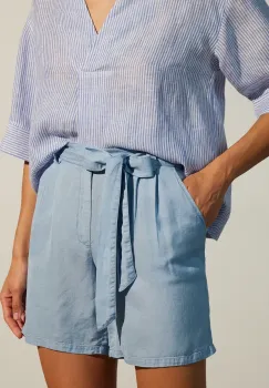 Medicine pantaloni scurti femei, neted, high waist imagine