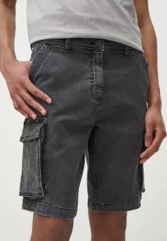 Medicine pantaloni scurti jeans barbati, culoarea gri imagine