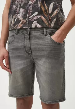 Medicine pantaloni scurti jeans barbati, culoarea negru imagine