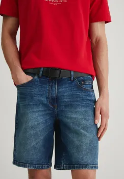 Medicine pantaloni scurti jeans culoarea albastru marin imagine