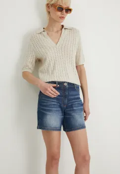 Medicine pantaloni scurti jeans femei, neted, medium waist imagine