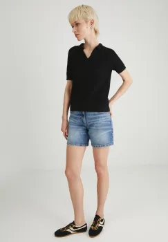 Medicine pantaloni scurti jeans femei, neted, medium waist imagine