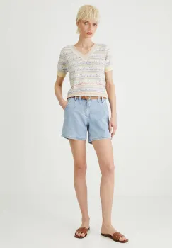 Medicine pantaloni scurti jeans neted, high waist imagine