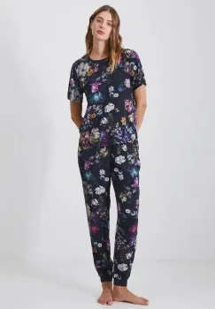 Medicine pijama femei, culoarea albastru marin imagine