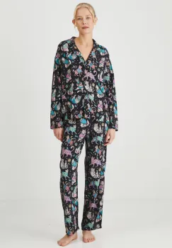 Medicine pijama femei, culoarea negru imagine