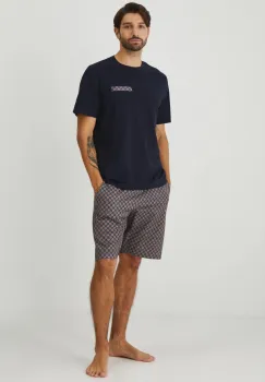 Medicine pijamale de bumbac barbati, culoarea albastru marin imagine