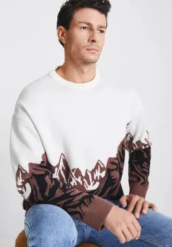 Medicine pulover barbati, culoarea bej imagine