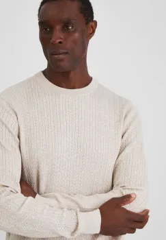 Medicine pulover barbati, culoarea bej imagine