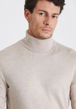 Medicine pulover barbati, culoarea bej, light imagine