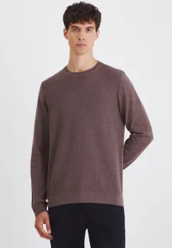 Medicine pulover barbati, culoarea maro, light imagine