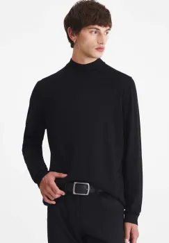 Medicine pulover barbati, culoarea negru, light, cu turtleneck imagine