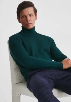 Medicine pulover barbati, culoarea verde, light imagine