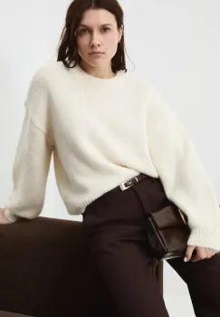 Medicine pulover culoarea bej, calduros imagine