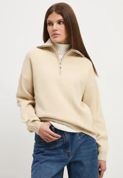 Medicine pulover culoarea bej, cu turtleneck imagine