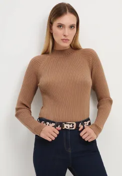 Medicine pulover culoarea bej, cu turtleneck imagine