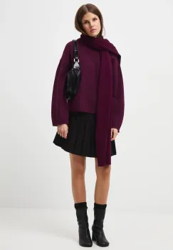 Medicine pulover culoarea bordo, calduros imagine