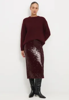 Medicine pulover culoarea bordo, calduros imagine