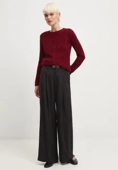 Medicine pulover culoarea bordo, calduros imagine