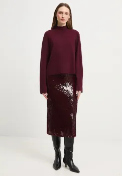 Medicine pulover culoarea bordo, light, cu turtleneck imagine