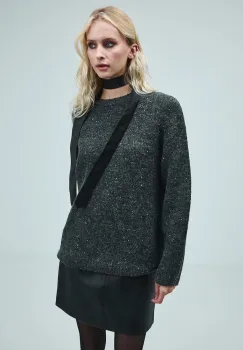 Medicine pulover culoarea gri, calduros imagine