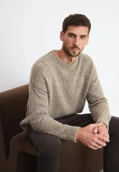 Medicine pulover culoarea maro, calduros imagine