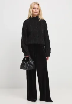 Medicine pulover culoarea negru, calduros, cu turtleneck imagine