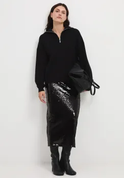Medicine pulover culoarea negru, cu turtleneck imagine