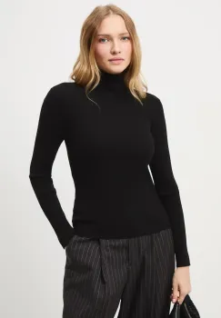 Medicine pulover culoarea negru, light, cu guler imagine