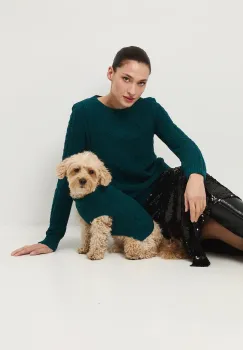 Medicine pulover culoarea verde, calduros imagine