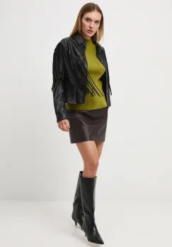 Medicine pulover culoarea verde, cu turtleneck imagine