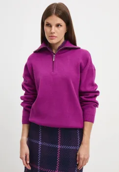 Medicine pulover culoarea violet, cu turtleneck imagine