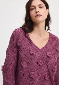 Medicine pulover culoarea violet imagine