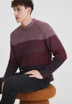 Medicine pulover de bumbac culoarea bordo, calduros imagine