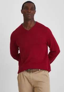 Medicine pulover de bumbac culoarea bordo, light imagine