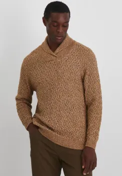 Medicine pulover de bumbac culoarea galben, calduros, cu turtleneck imagine