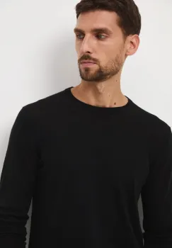 Medicine pulover de lana culoarea negru, light imagine