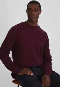 Medicine pulover din amestec de lana barbati, culoarea bordo, light imagine