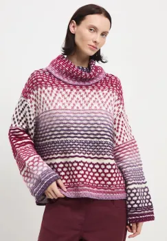 Medicine pulover din amestec de lana calduros, cu guler imagine