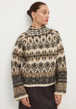 Medicine pulover din amestec de lana calduros, cu turtleneck imagine