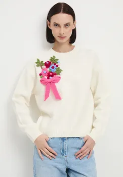 Medicine pulover din amestec de lana culoarea bej imagine