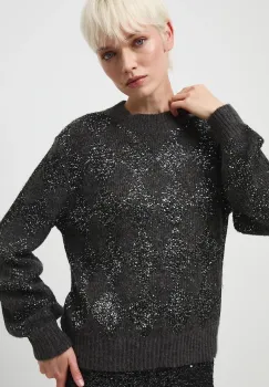 Medicine pulover din amestec de lana culoarea gri, calduros imagine