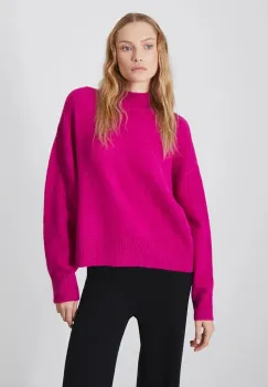 Medicine pulover din amestec de lana femei, culoarea violet, calduros imagine