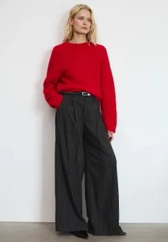 Medicine pulover din lana de alpaca culoarea rosu, calduros imagine