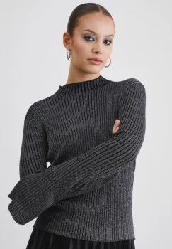 Medicine pulover femei, culoarea argintiu, light, cu turtleneck imagine