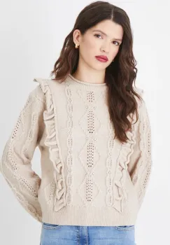 Medicine pulover femei, culoarea bej imagine