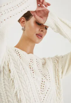 Medicine pulover femei, culoarea bej, calduros imagine