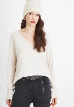 Medicine pulover femei, culoarea bej, light imagine