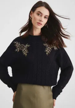 Medicine pulover femei, culoarea negru imagine